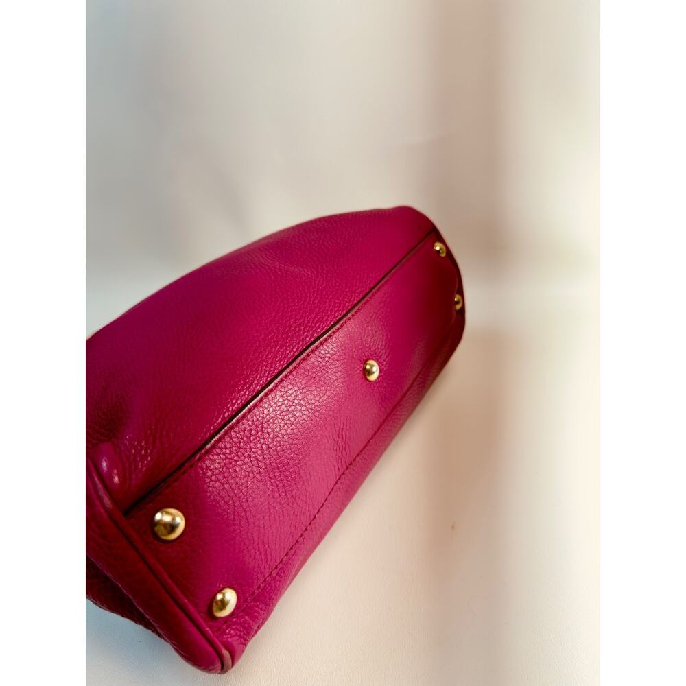 Gucci Bamboo Shopper Tote Magenta Pink Leather Shoulder Bag Satchel Authentic - Picture 10 of 16